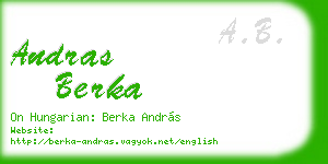 andras berka business card